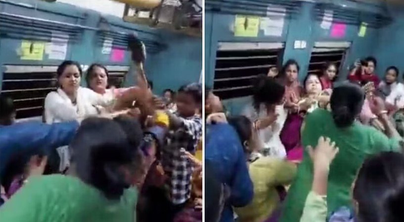 कोलकाता की लोकल ट्रेन में महिलाओं ने लांघी हदें, एक-दूसरे को मारे थप्पड़-घूंसे, बाल खींचे