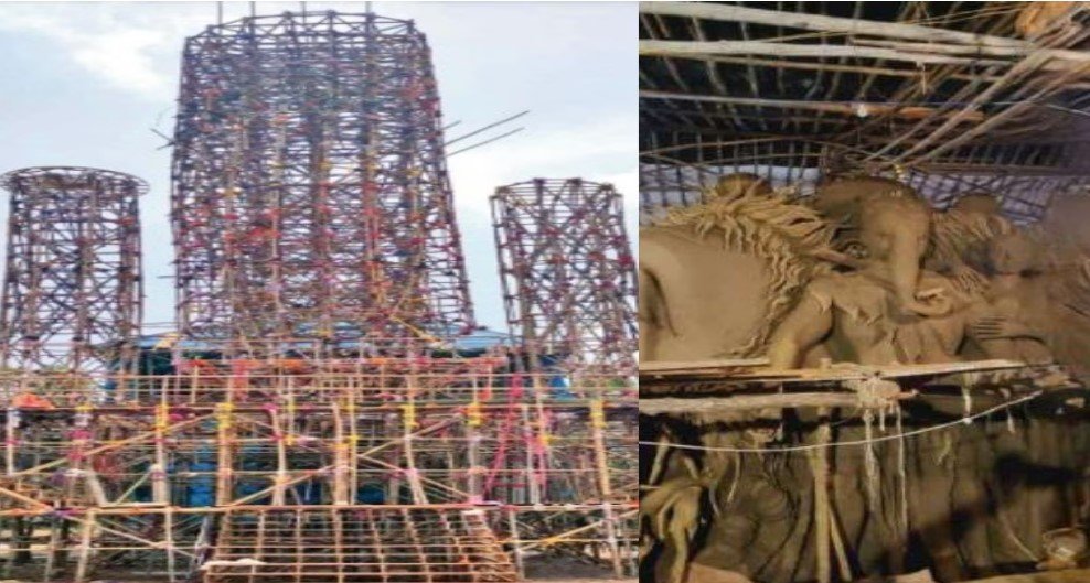 गणपति महोत्सव: मुंबई में चंद्रयान-3 और राम मंदिर की थीम पर बन रहे पंडाल