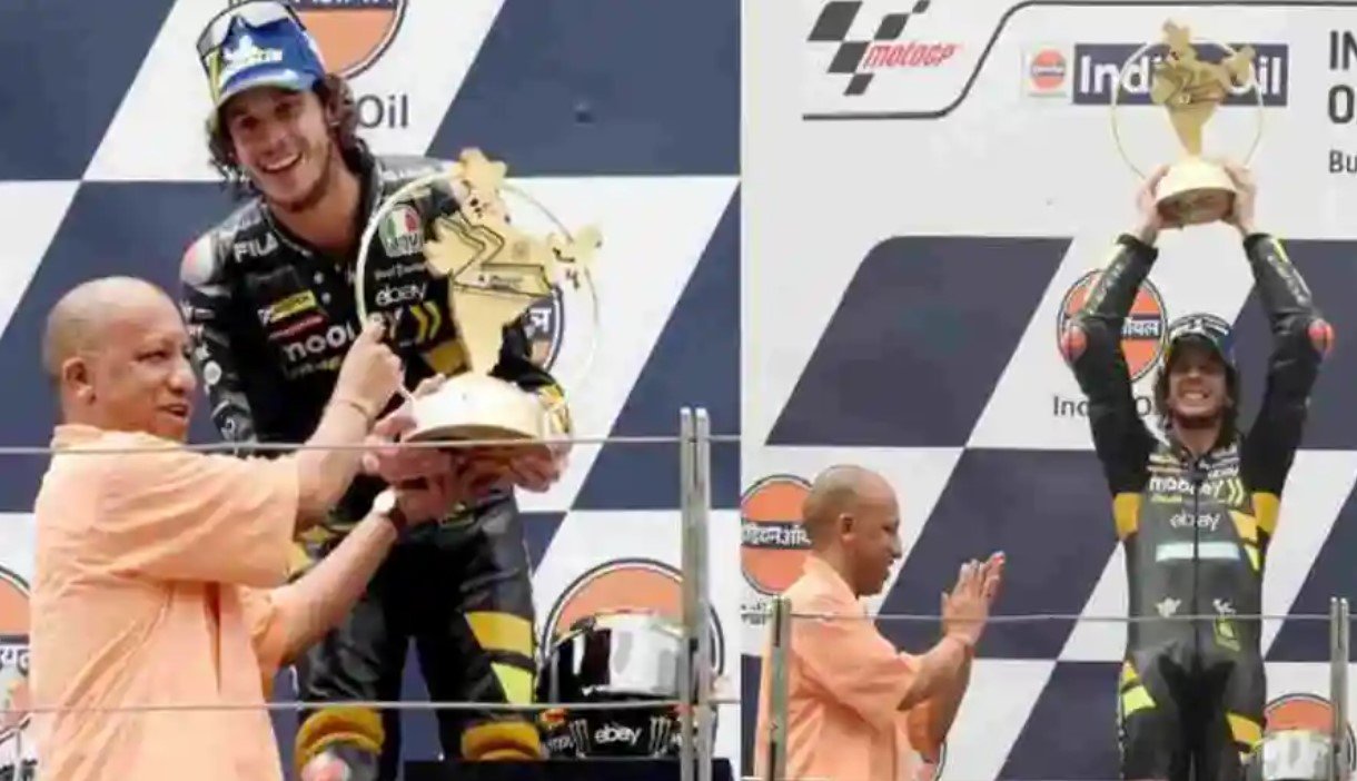 Moto GP में दिखा CM योगी का नया अंदाज, बाइकर के अवतार में यूं नजर आए